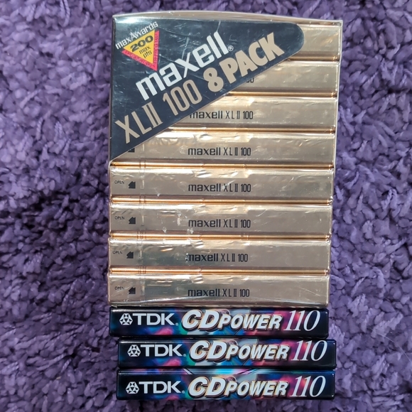 Sealed Maxell XLII 100 Type II High Bias Blank Cassette Tape 8 Pack & 3 TDK 110 - Picture 1 of 4